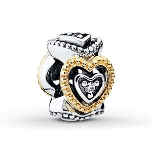 Pandora Two Tone Heart Spacers (2)